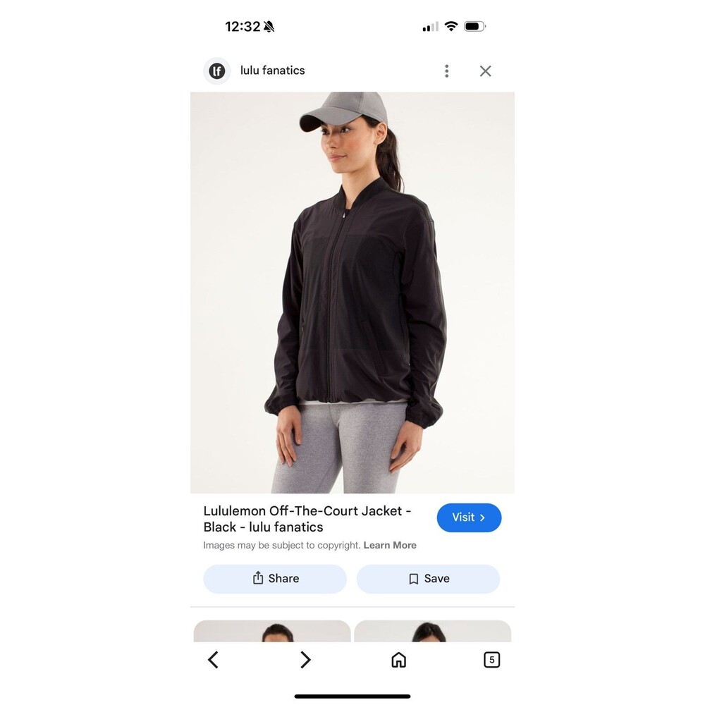 Lululemon black off the court jacket size 12